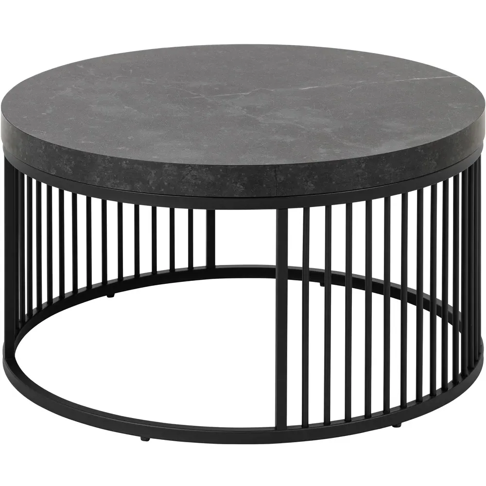Florence Strington Round Coffee Table - Black