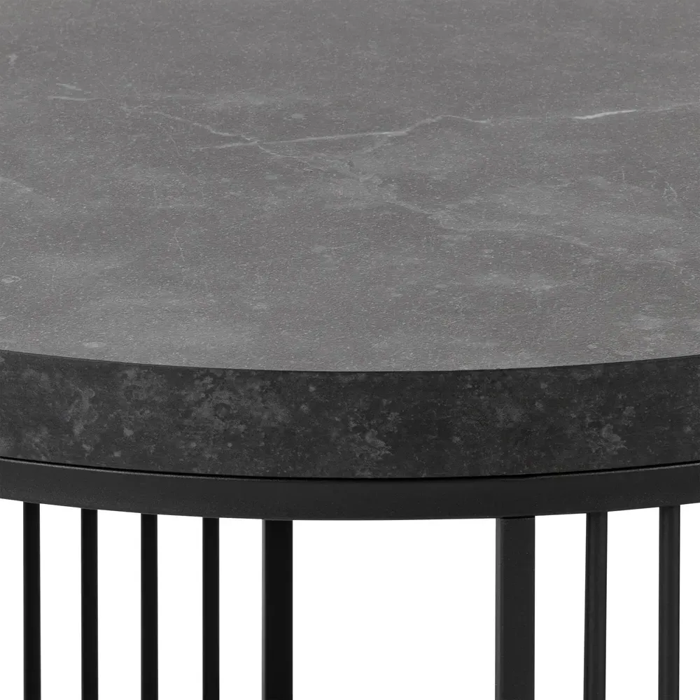 Florence Strington Round Coffee Table - Black