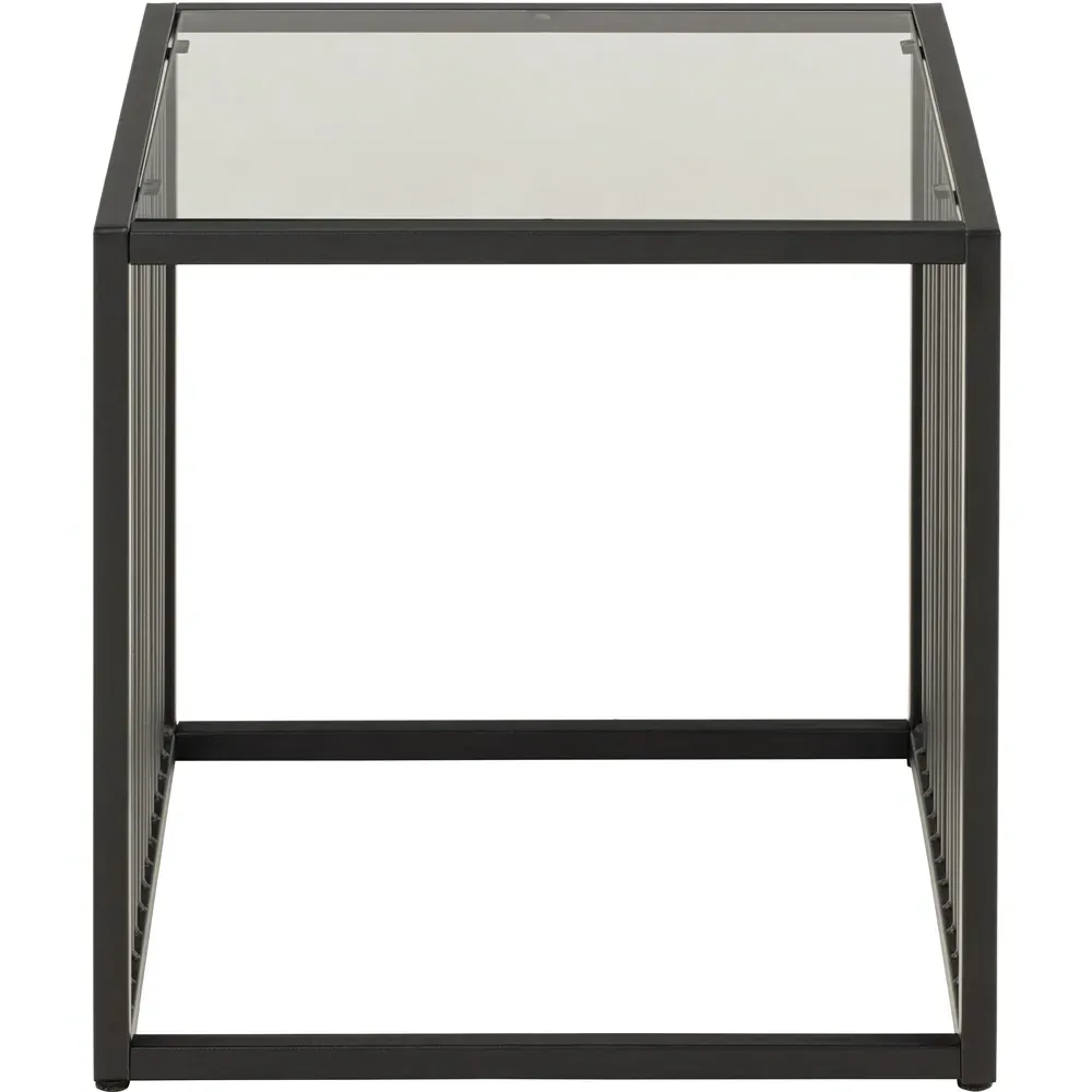 Florence Strington Side Table with Glass Top - Black