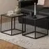 Florence Strington Side Table with Glass Top - Black
