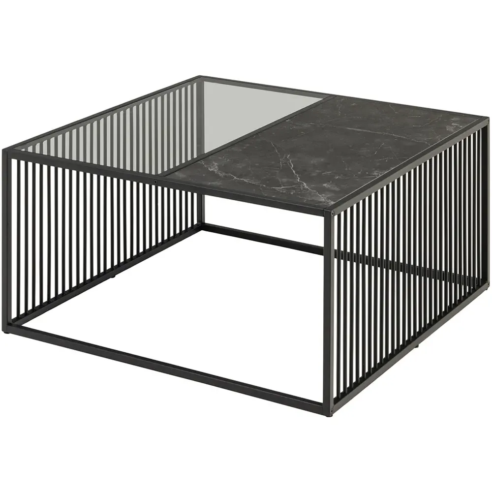 Florence Strington Square Coffee Table - Black