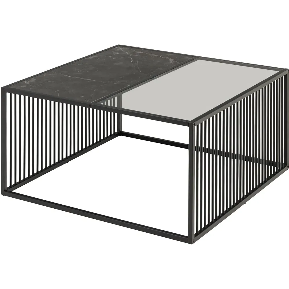 Florence Strington Square Coffee Table - Black