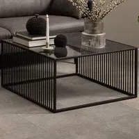 Florence Strington Square Coffee Table - Black