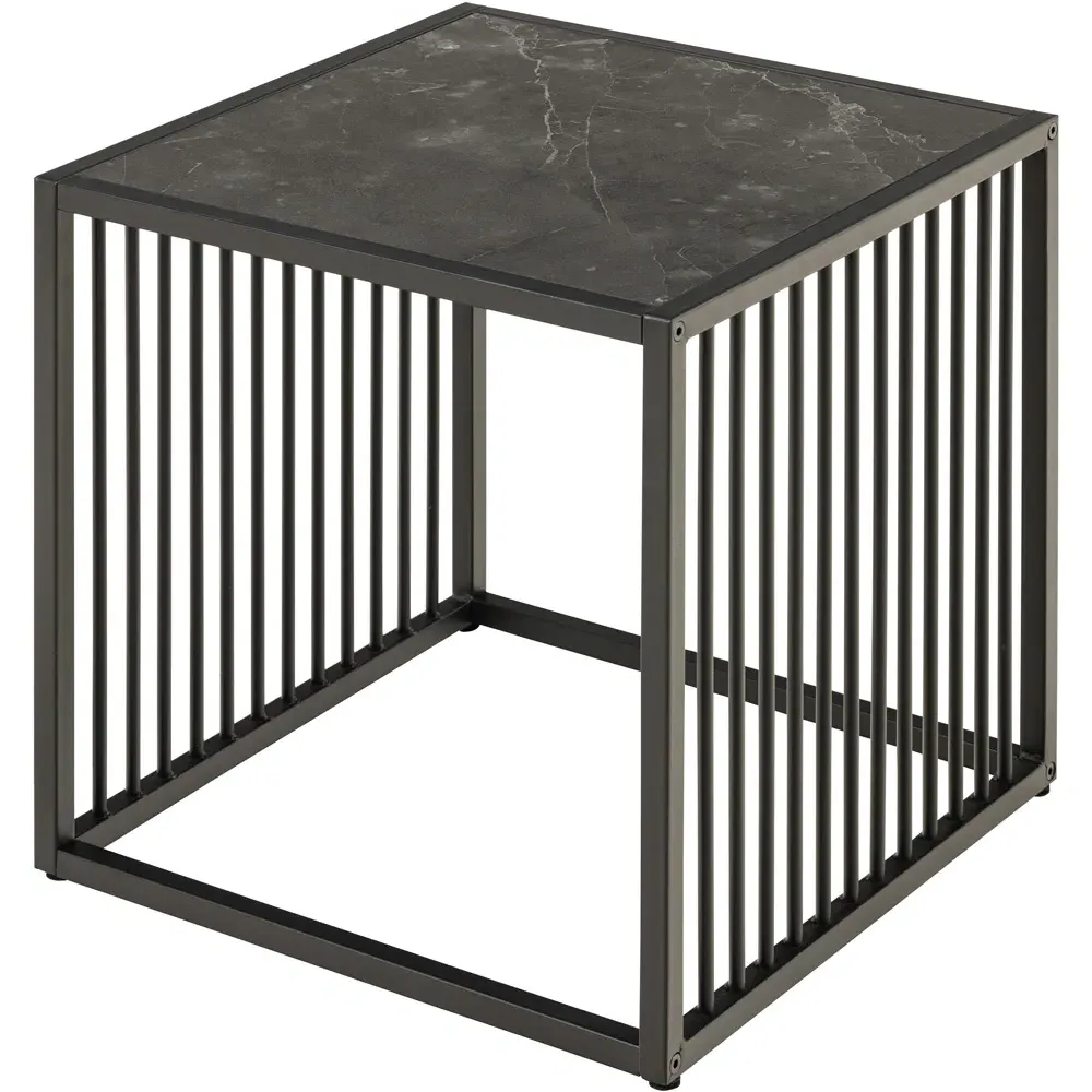 Florence Strington Square Side Table - Black