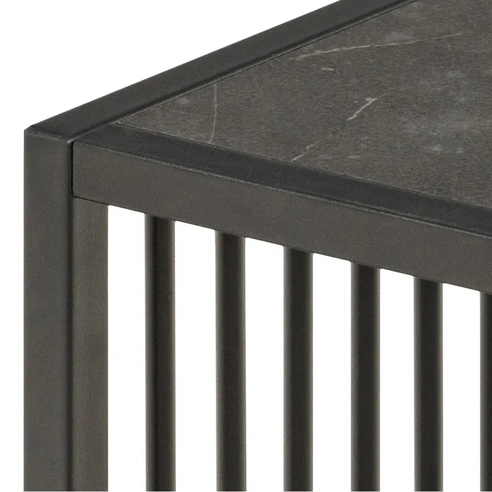 Florence Strington Square Side Table - Black