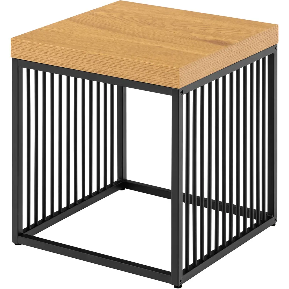 Florence Strington Square Side Table - Black, Oak