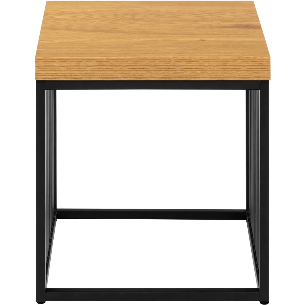 Florence Strington Square Side Table - Black, Oak