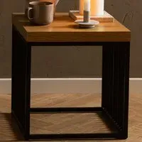 Florence Strington Square Side Table - Black, Oak