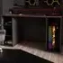 Florence Tezaur 4 Shelf Gaming Desk with LED - Black