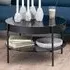 Florence Tipton Round Coffee Table with Storage - Black, Glass