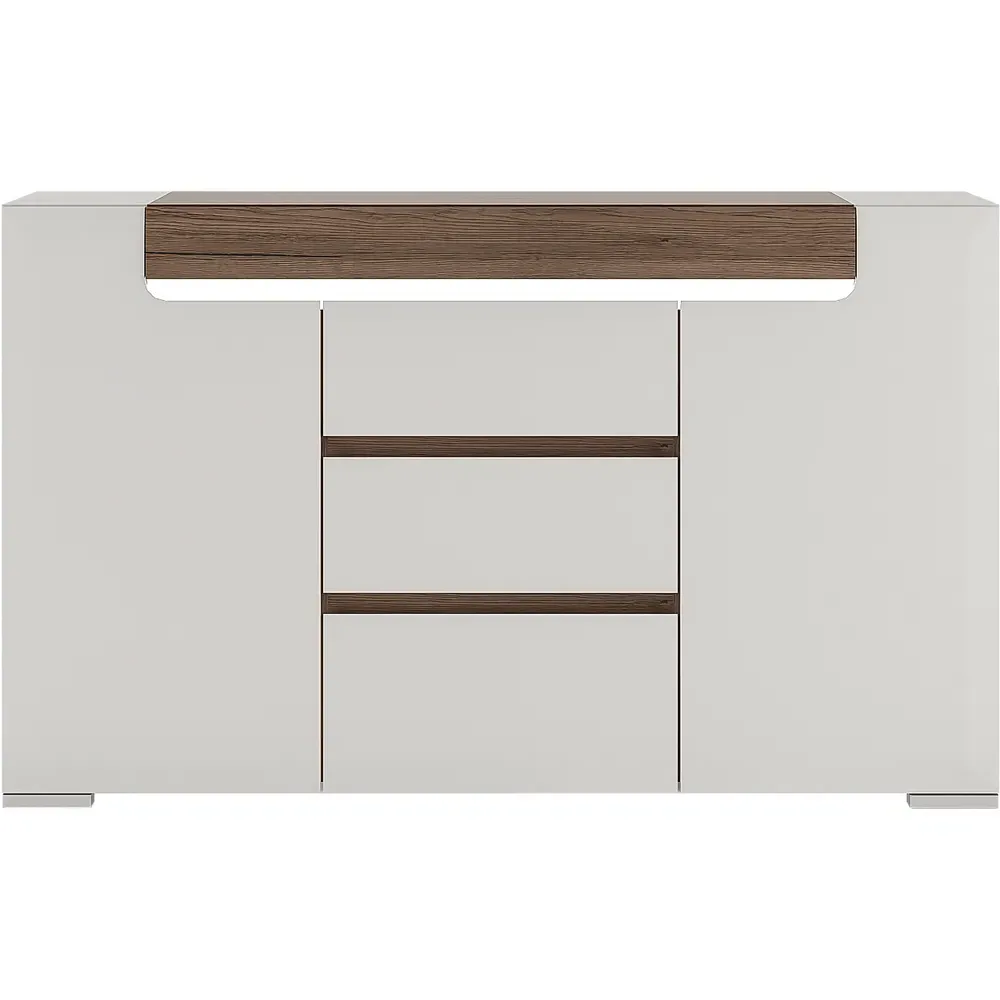 Florence Toronto 2 Door 3 Drawer Sideboard - White, High Gloss