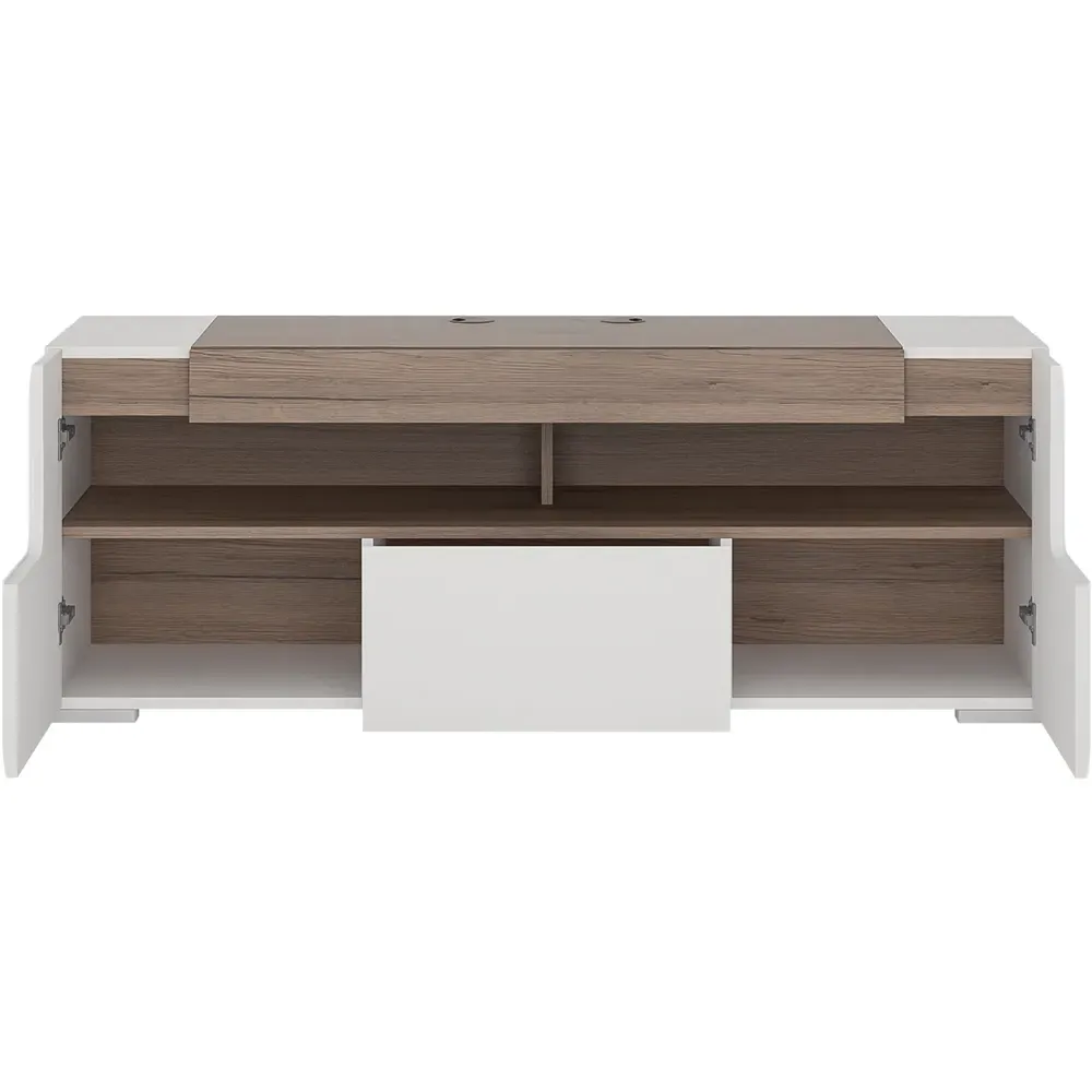 Florence Toronto 2 Door TV Unit - White, High Gloss