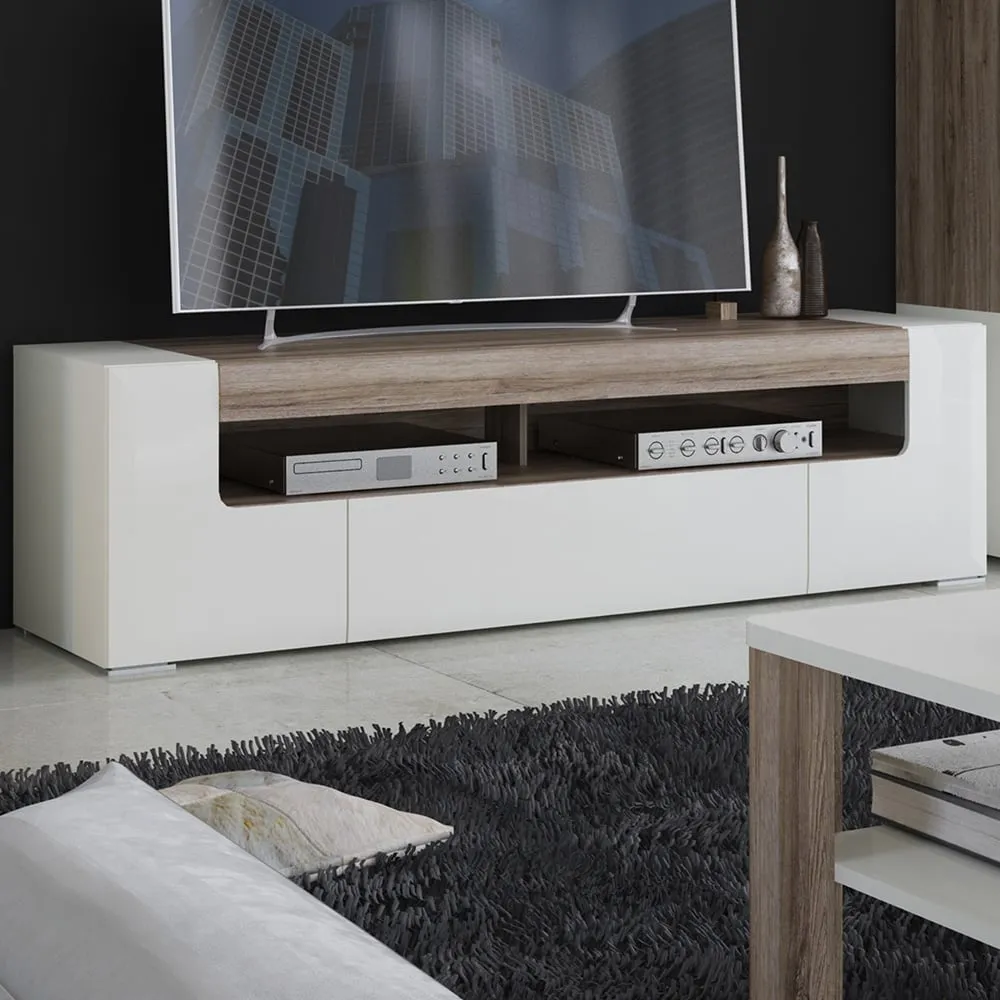 Florence Toronto 2 Door TV Unit - White, High Gloss image