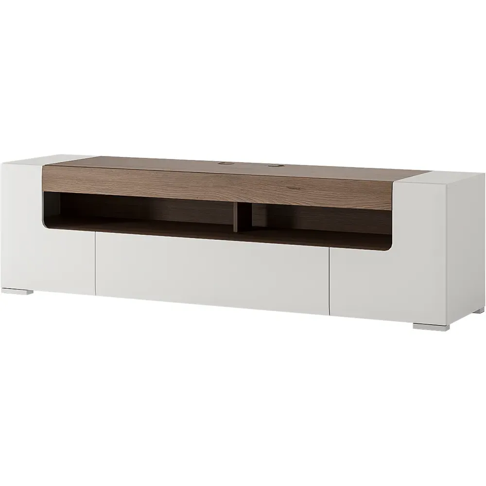 Florence Toronto Wide 2 Door TV Unit - White, High Gloss