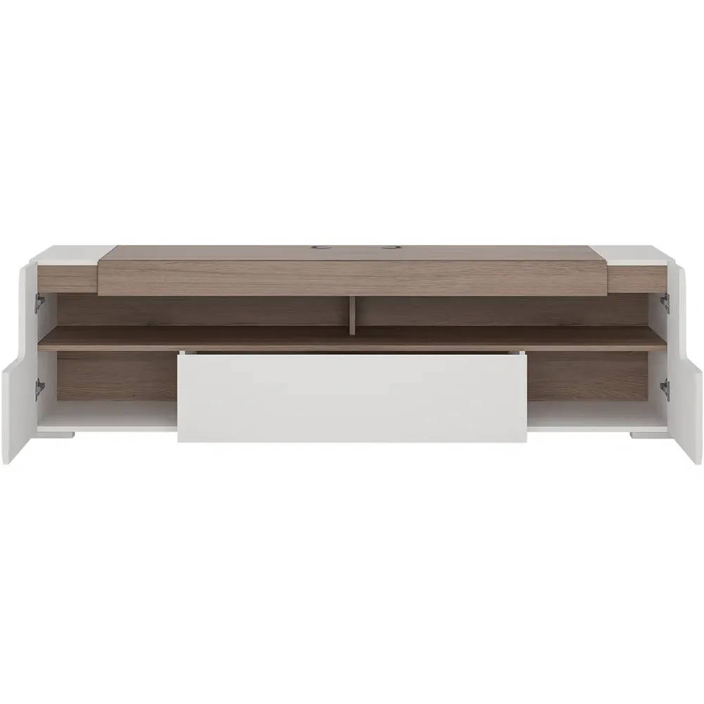 Florence Toronto Wide 2 Door TV Unit - White, High Gloss