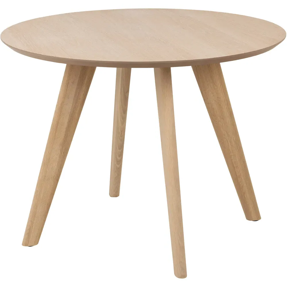 Florence Townsville 4 Seater Round Dining Table - White, Oak