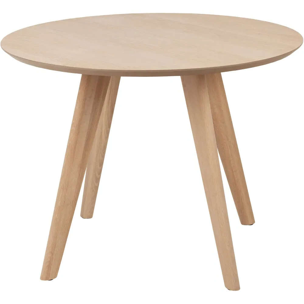Florence Townsville 4 Seater Round Dining Table - White, Oak
