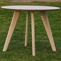 Florence Townsville 4 Seater Round Dining Table - White, Oak