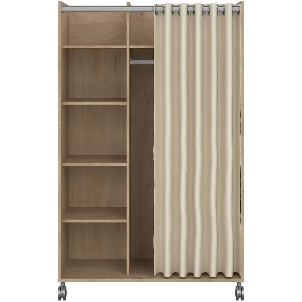 Florence Uppsala 6 Shelf Mobile Wardrobe - Jackson Hickory Oak