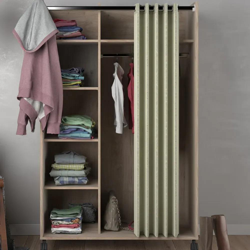 Florence Uppsala 6 Shelf Mobile Wardrobe - Jackson Hickory Oak