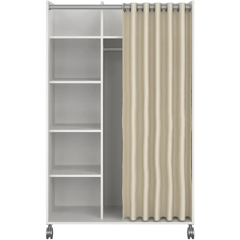Florence Uppsala 6 Shelf Mobile Wardrobe - White
