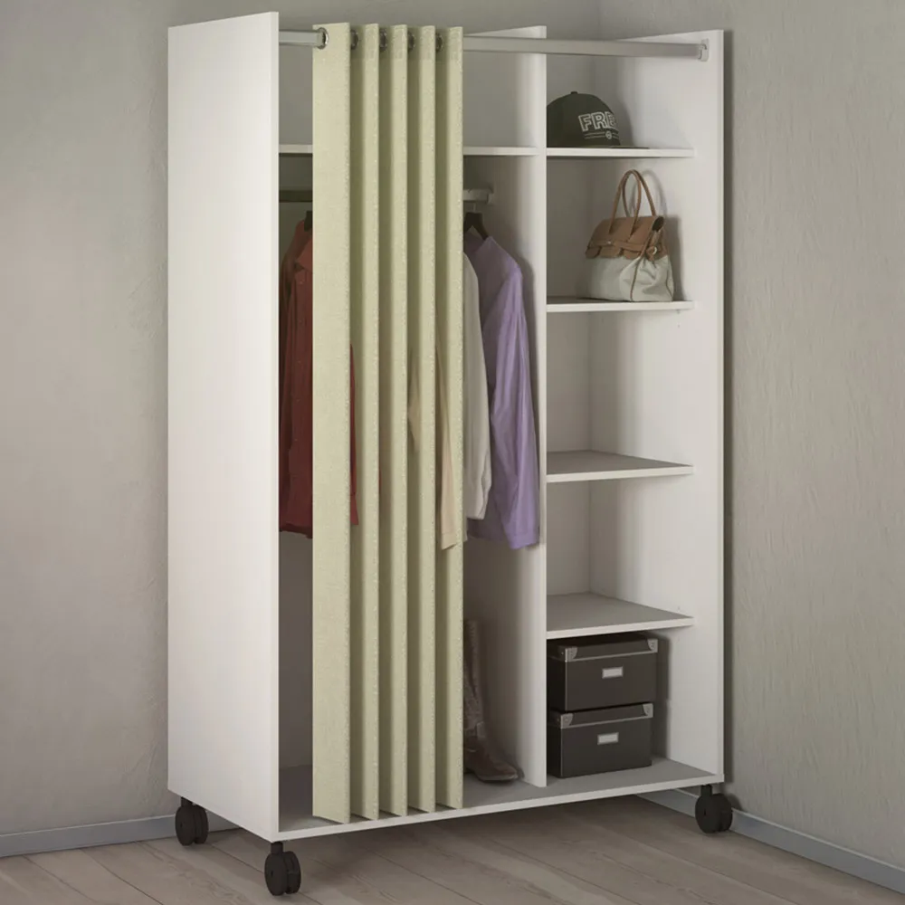 Florence Uppsala 6 Shelf Mobile Wardrobe - White image