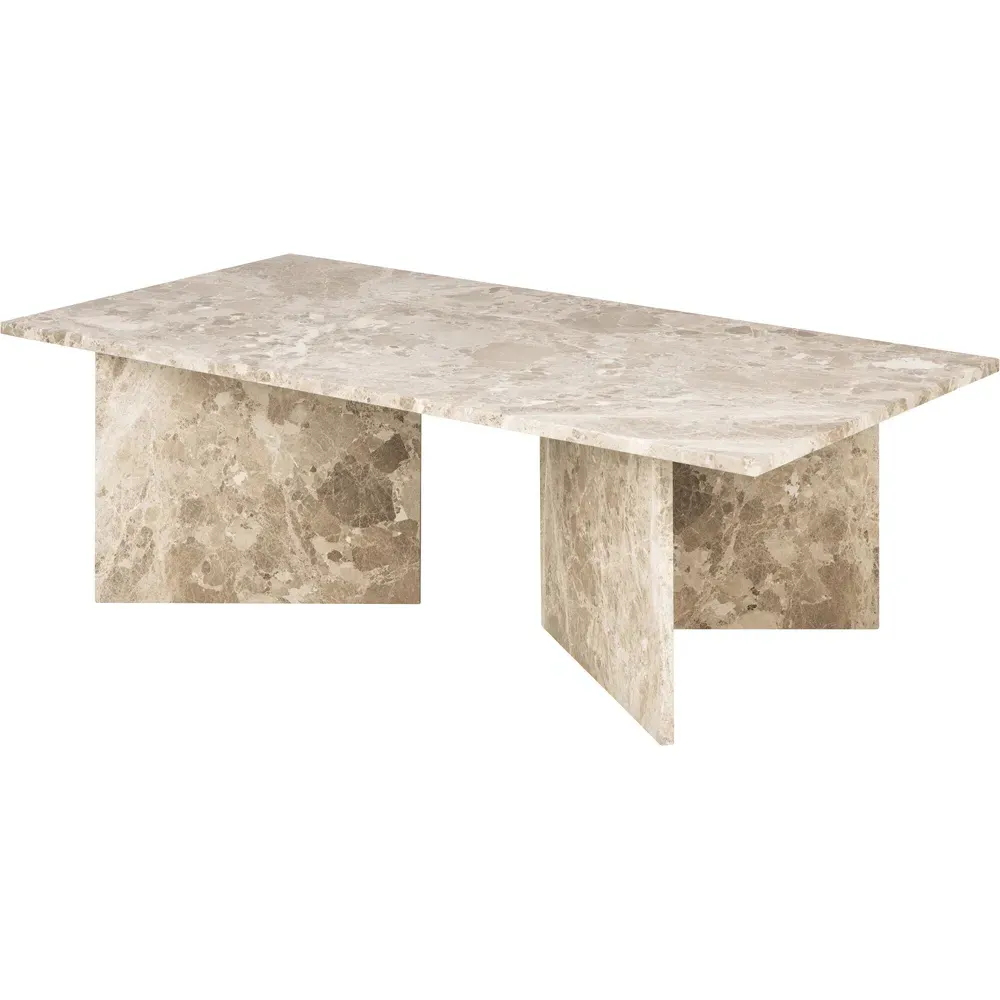 Florence Vega Rectangular Coffee Table - Brown, Marble