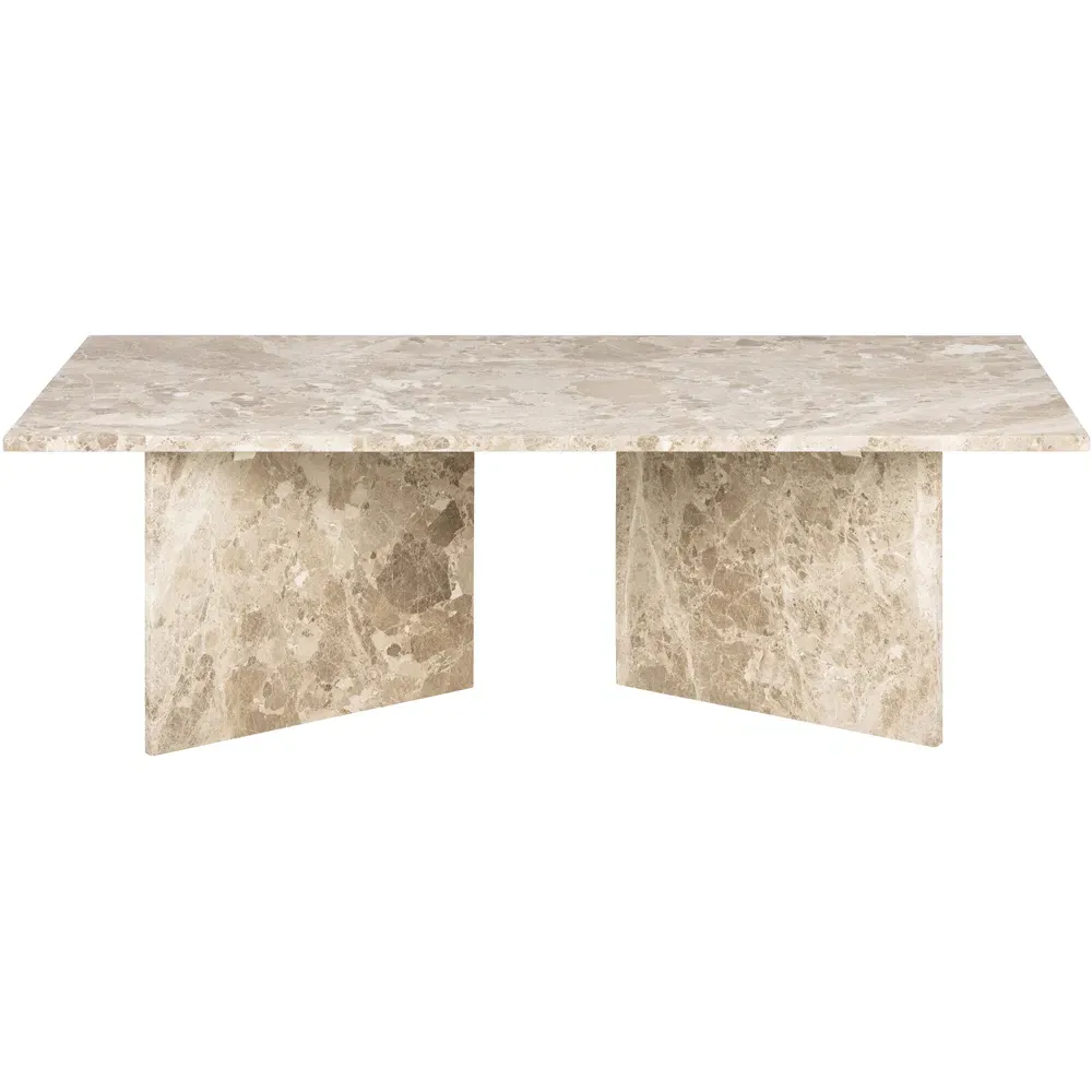 Florence Vega Rectangular Coffee Table - Brown, Marble