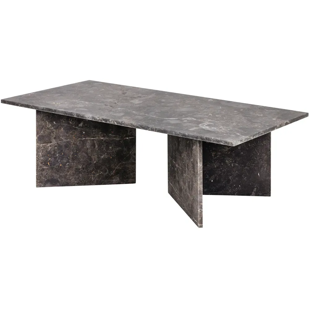 Florence Vega Rectangular Coffee Table - Grey, Marble