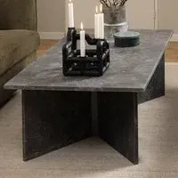 Florence Vega Rectangular Coffee Table - Grey, Marble