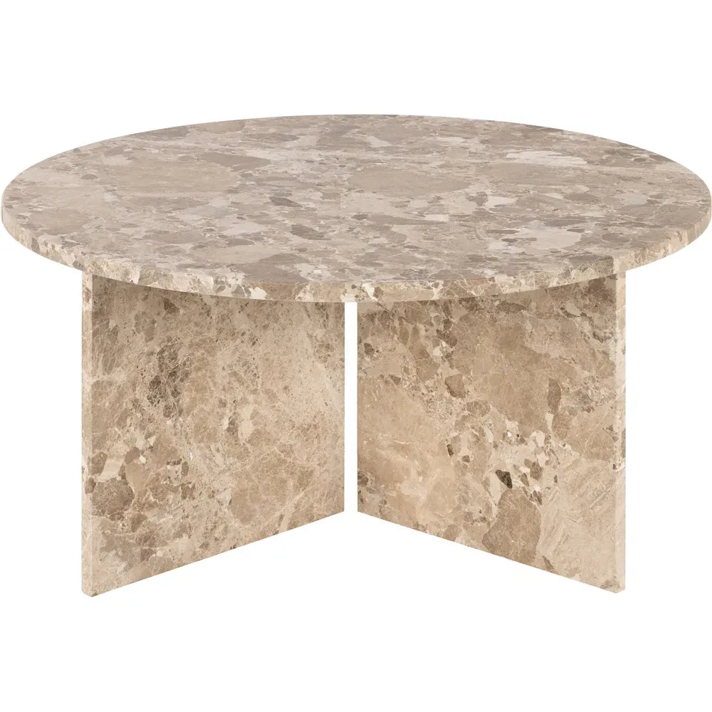 Florence Vega Round Coffee Table - Brown, Marble