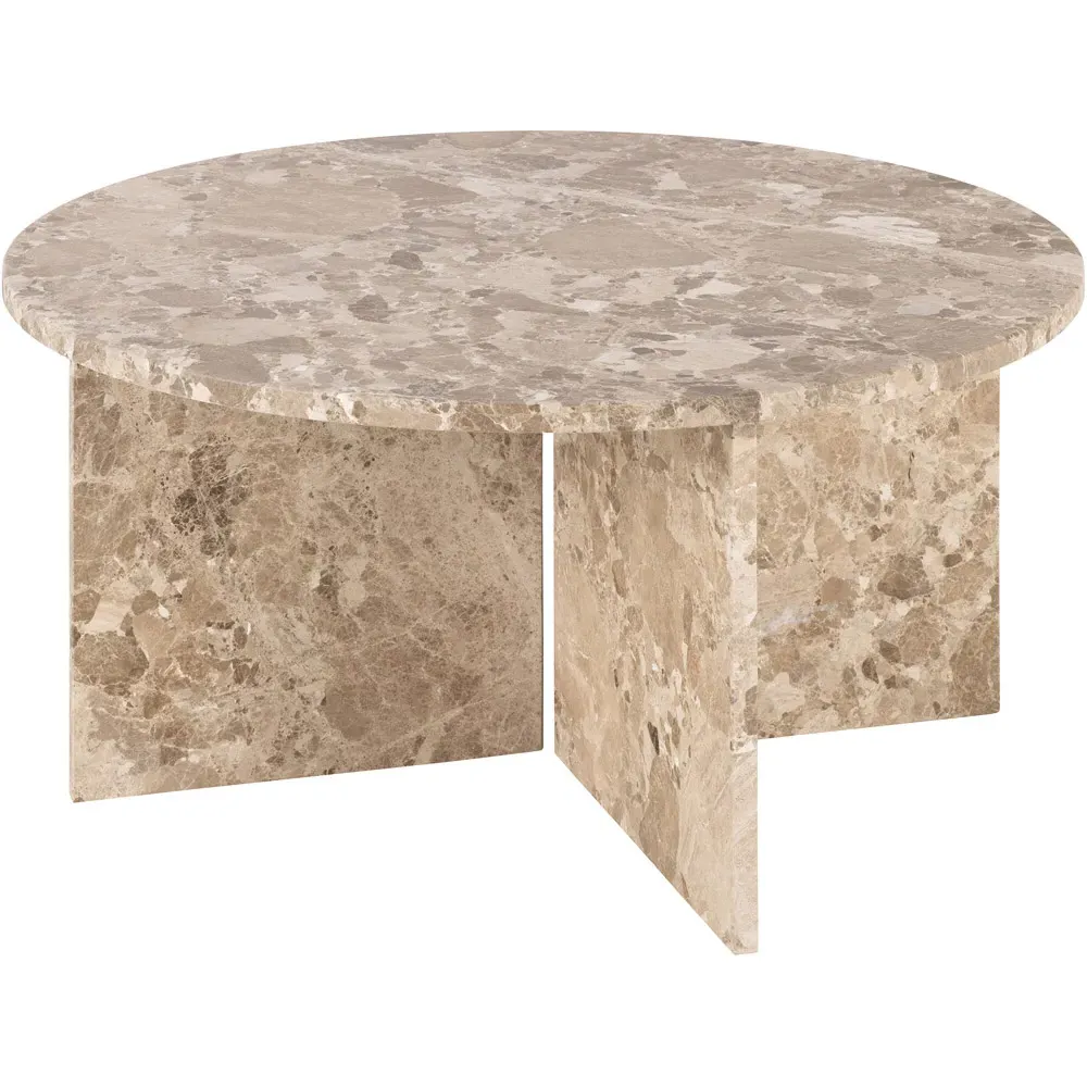 Florence Vega Round Coffee Table - Brown, Marble