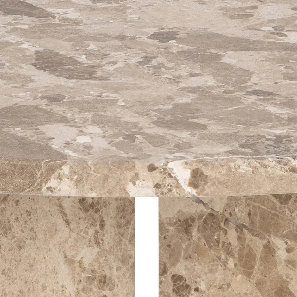 Florence Vega Round Coffee Table - Brown, Marble