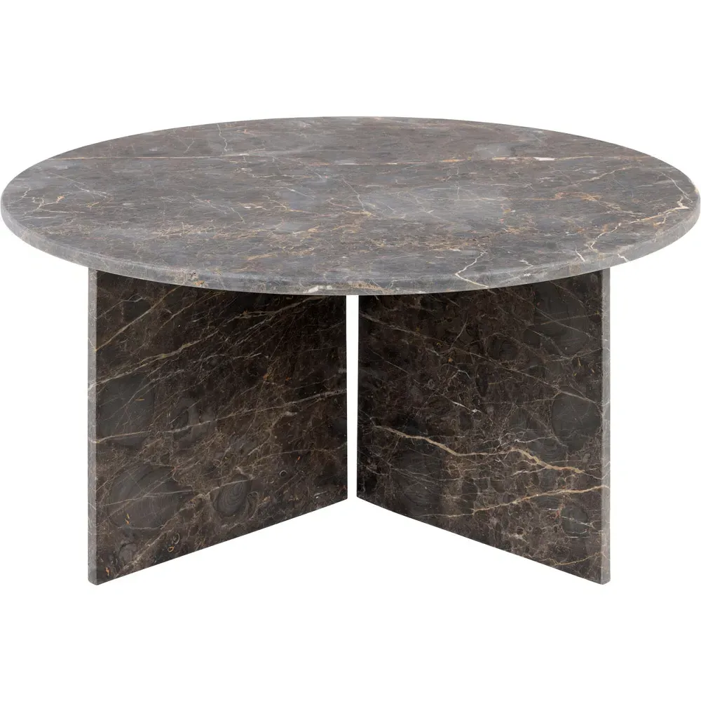 Florence Vega Round Coffee Table - Grey, Marble