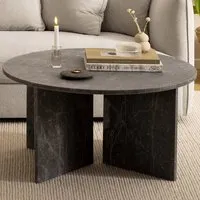 Florence Vega Round Coffee Table - Grey, Marble