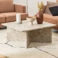 Florence Vega Square Coffee Table - Brown, Marble