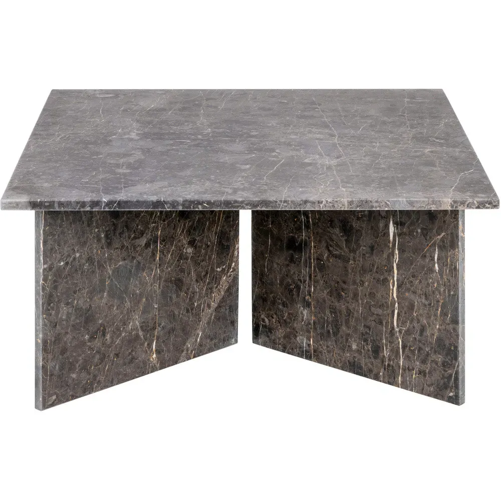 Florence Vega Square Coffee Table - Grey, Marble