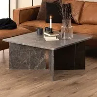 Florence Vega Square Coffee Table - Grey, Marble