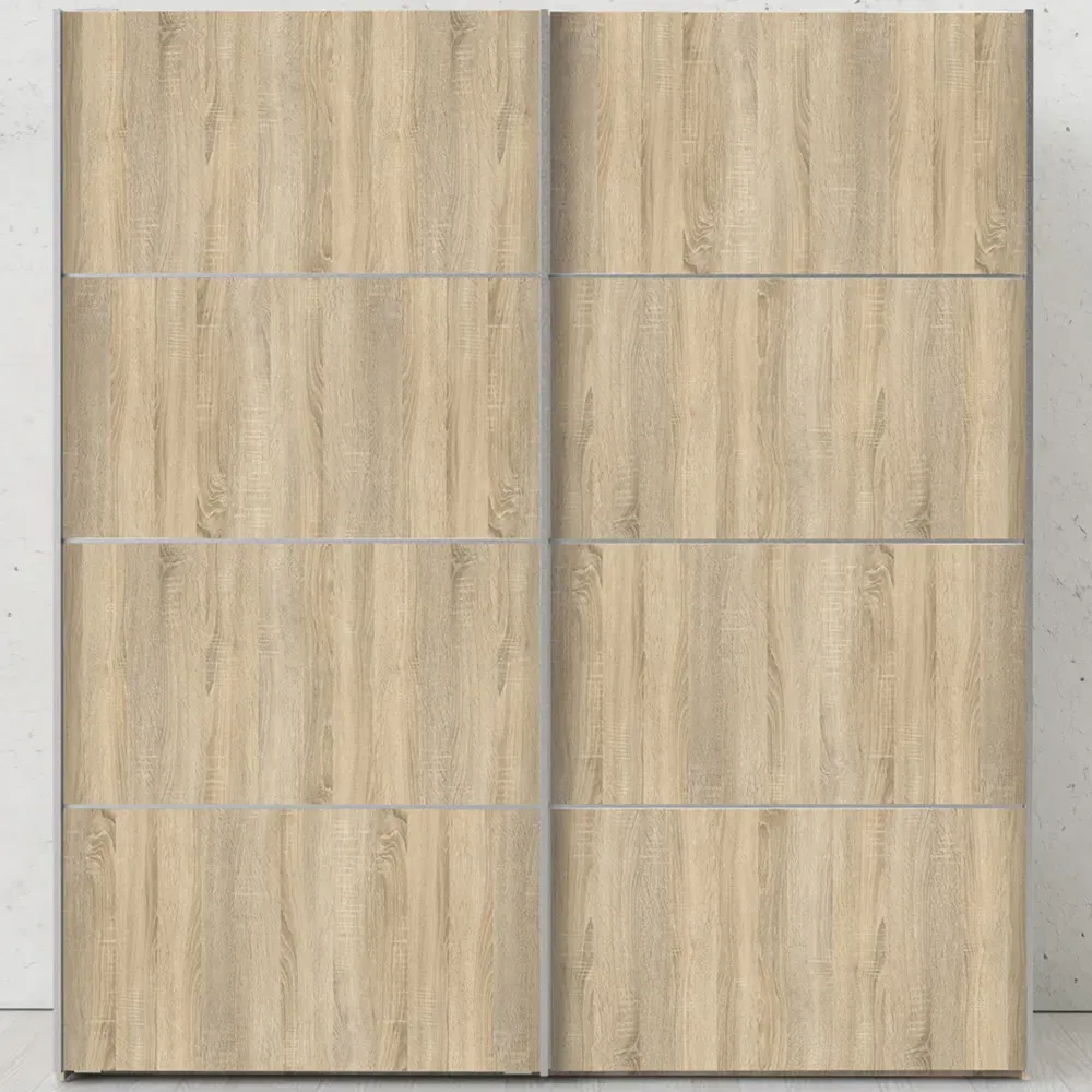 Florence Verona 2 Door Sliding Wardrobe - White, Oak