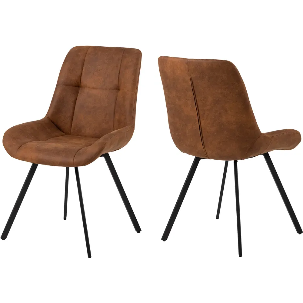 Florence Waylor Set of 2 Dining Chair - Brown, Fabric
