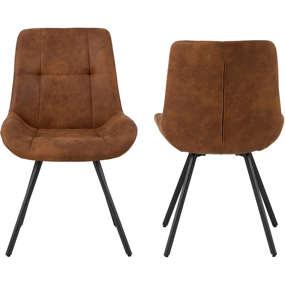 Florence Waylor Set of 2 Dining Chair - Brown, Fabric