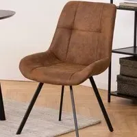 Florence Waylor Set of 2 Dining Chair - Brown, Fabric