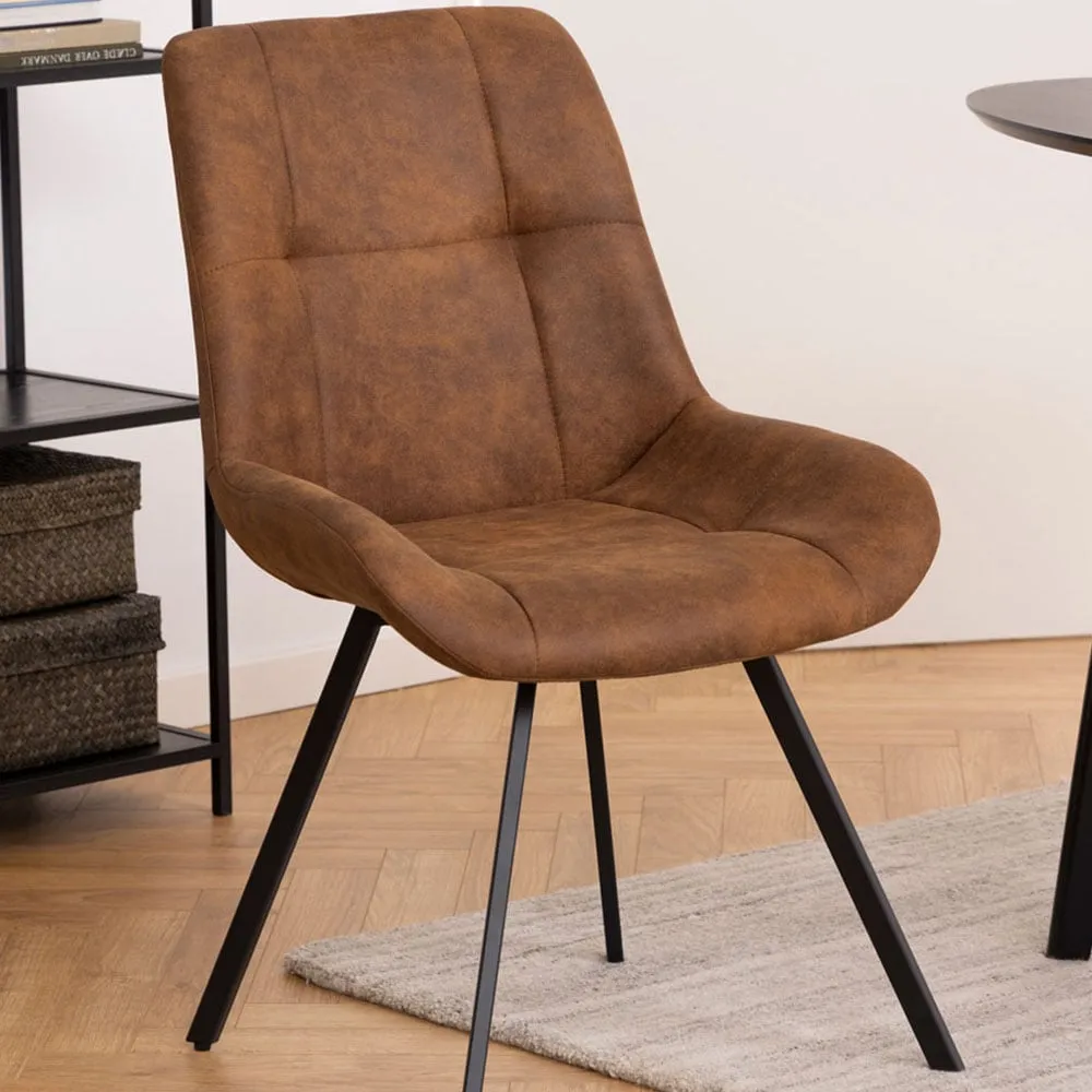 Florence Waylor Set of 2 Dining Chair - Brown, Fabric