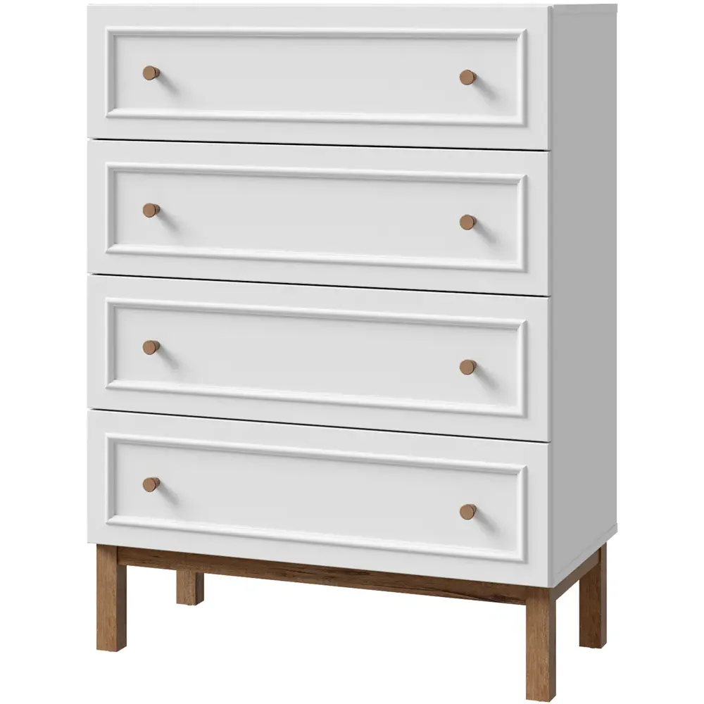 Florence Wensley 4 Drawer Chest - Light Grey, Oak