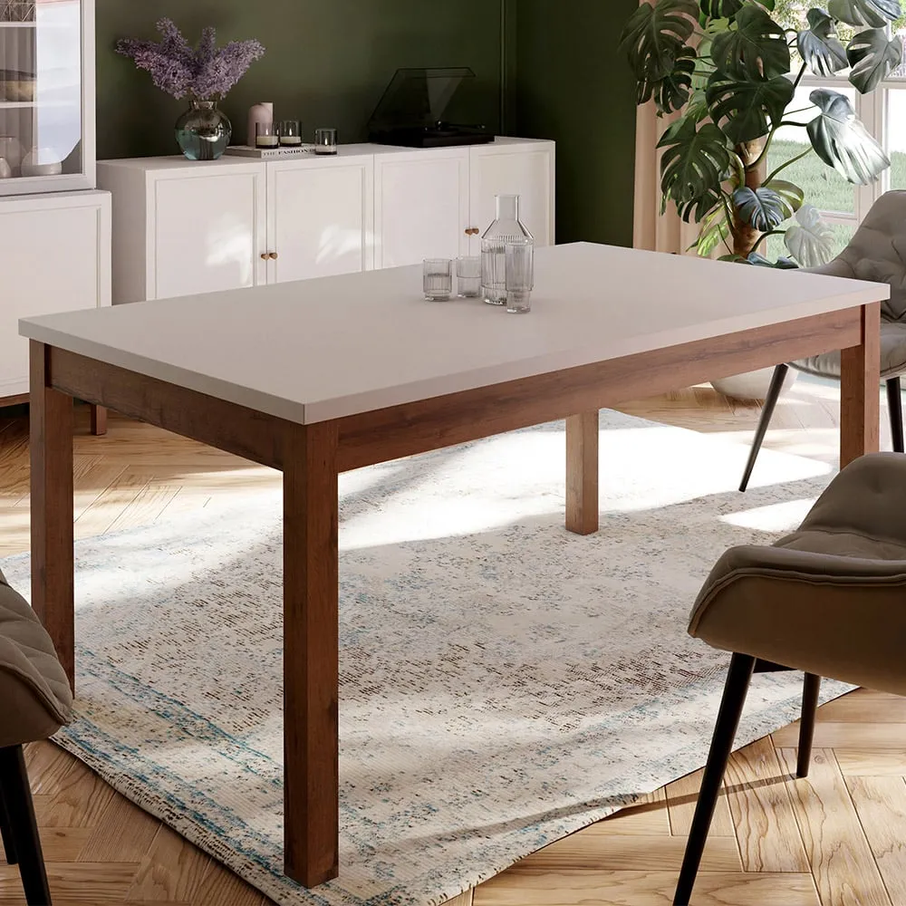 Florence Wensley 8 Seater Extendable Dining Table - Light Grey, Oak