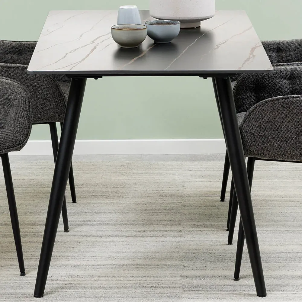 Florence Wicklow 4 Seater Ceramic Dining Table - Black image