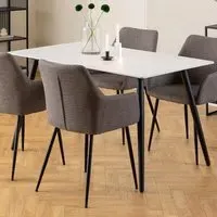 Florence Wicklow 4 Seater Ceramic Dining Table - White