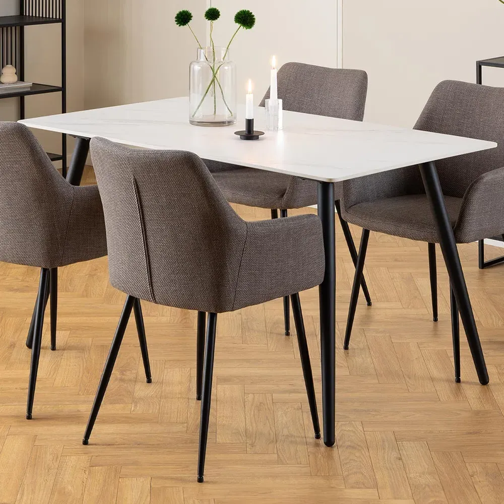 Florence Wicklow 4 Seater Ceramic Dining Table - White