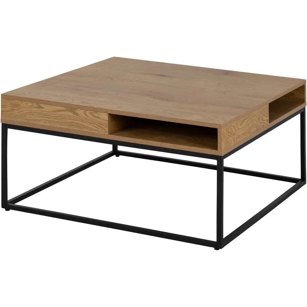 Florence Willford 2 Shelf Coffee Table - Black, Oak