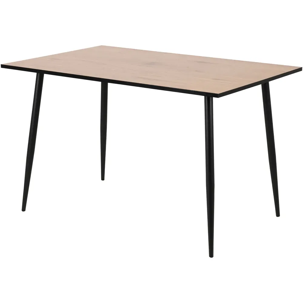 Florence Wilma 4-Seater Dining Table - Black, Oak